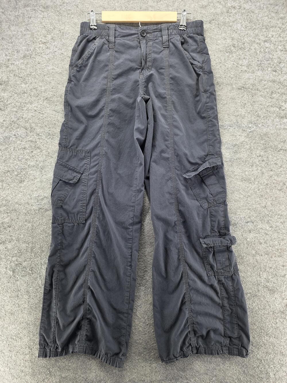 BDG Pants Womens S Gray Cargo Elastic Waist Pockets Cuffed Flat Front 30 In